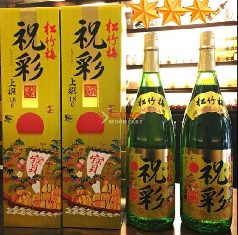 Rượu sake vảy vàng Takara Shozu Mặt trời đỏ 1800ML