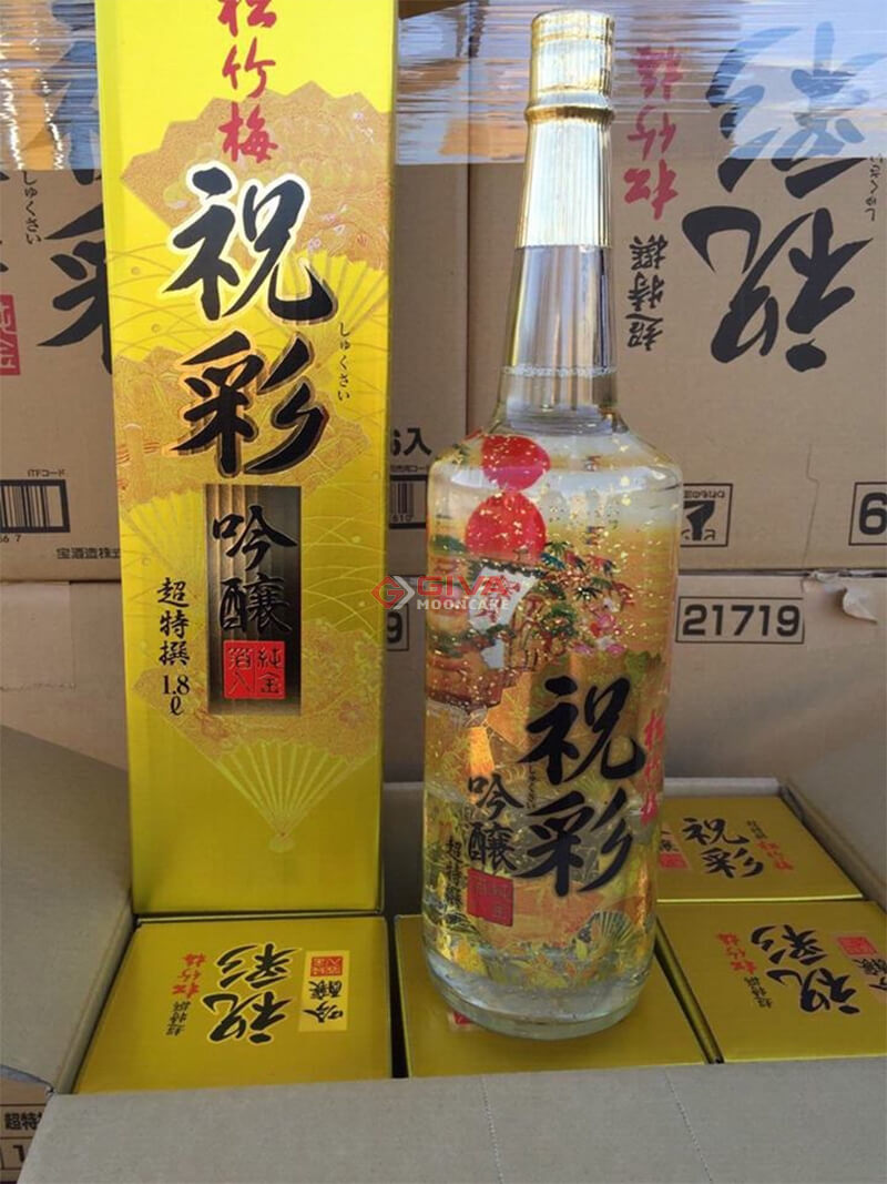 Rượu Sake Nhật Trắng Vẩy Vàng Takara Shozu 1.8 lít