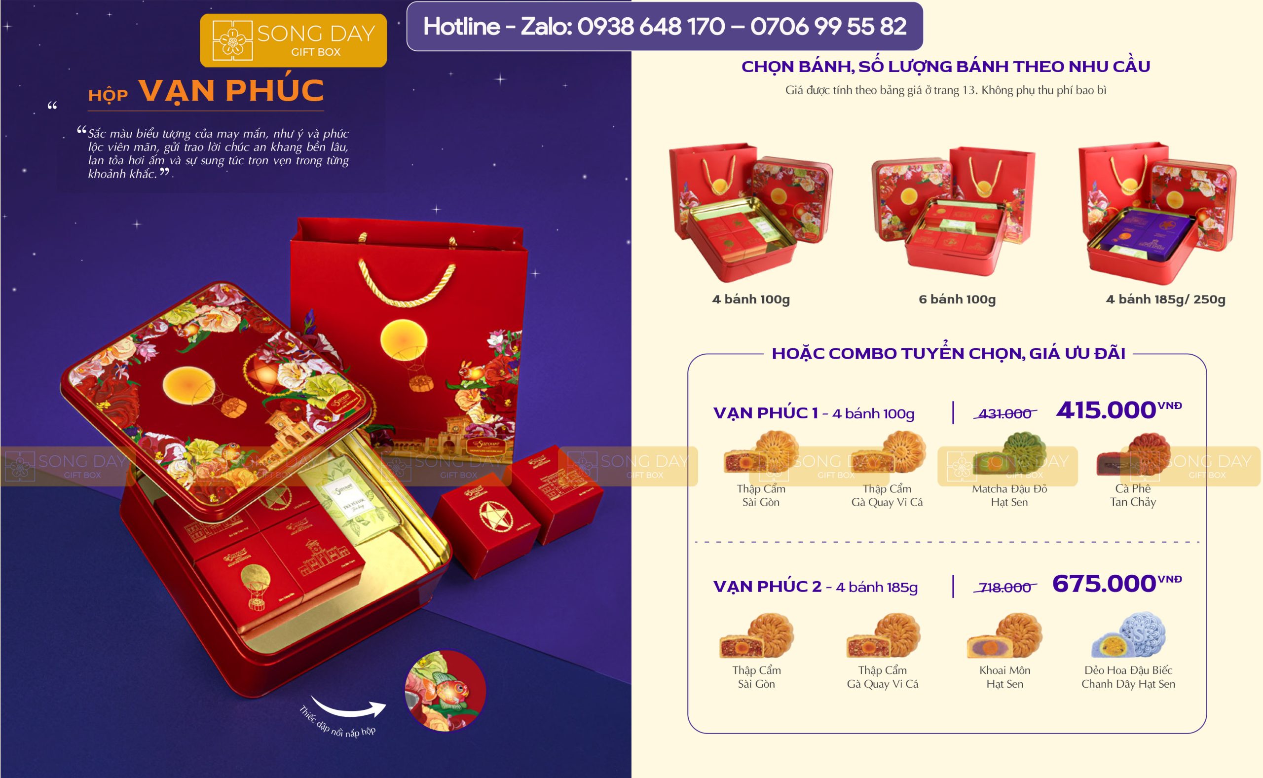 Combo quà tặng Vạn Phúc - 4 Bánh hoặc 6 Bánh
