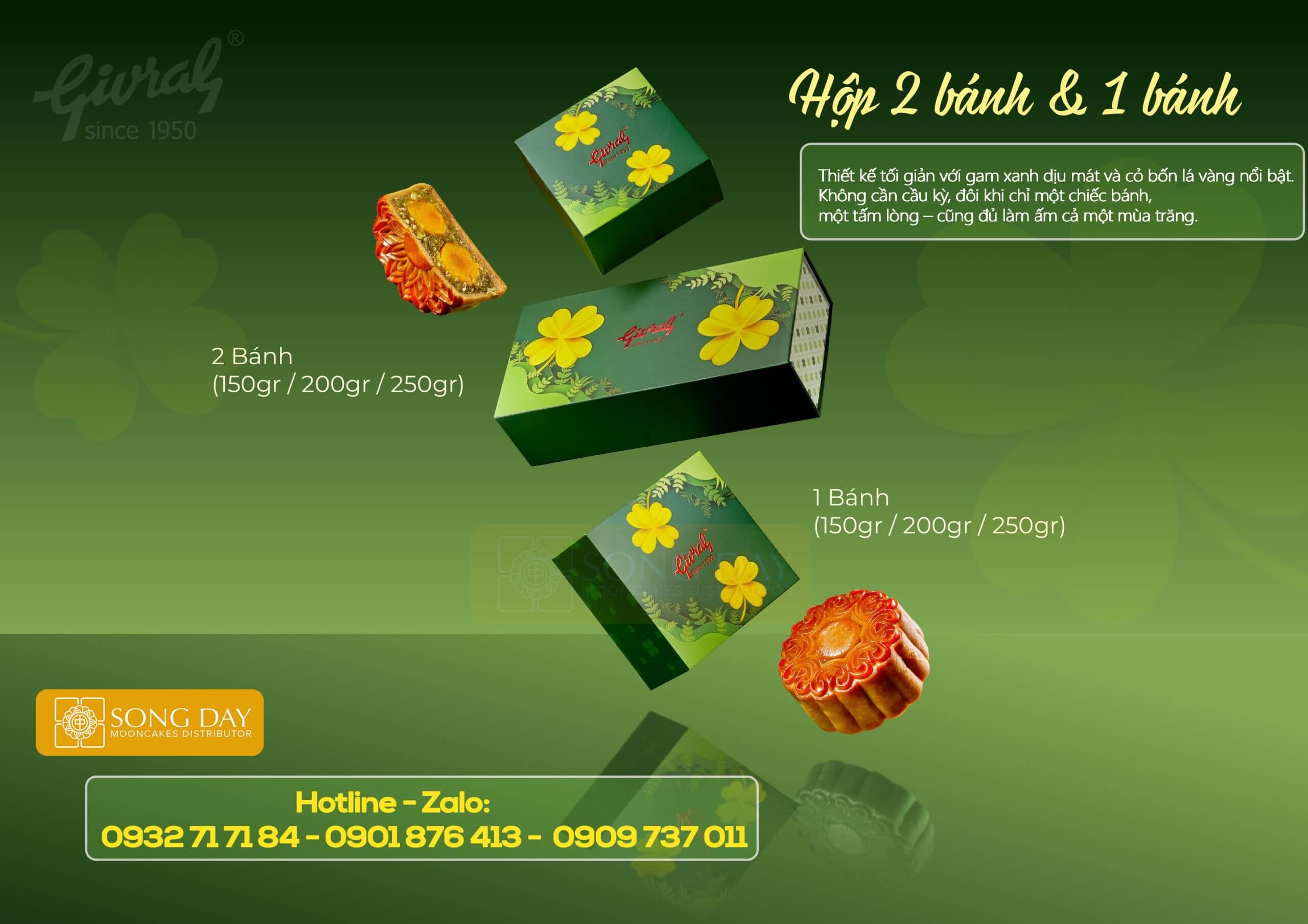 bộ hộp 2 bánh trung thu givral 2 bánh