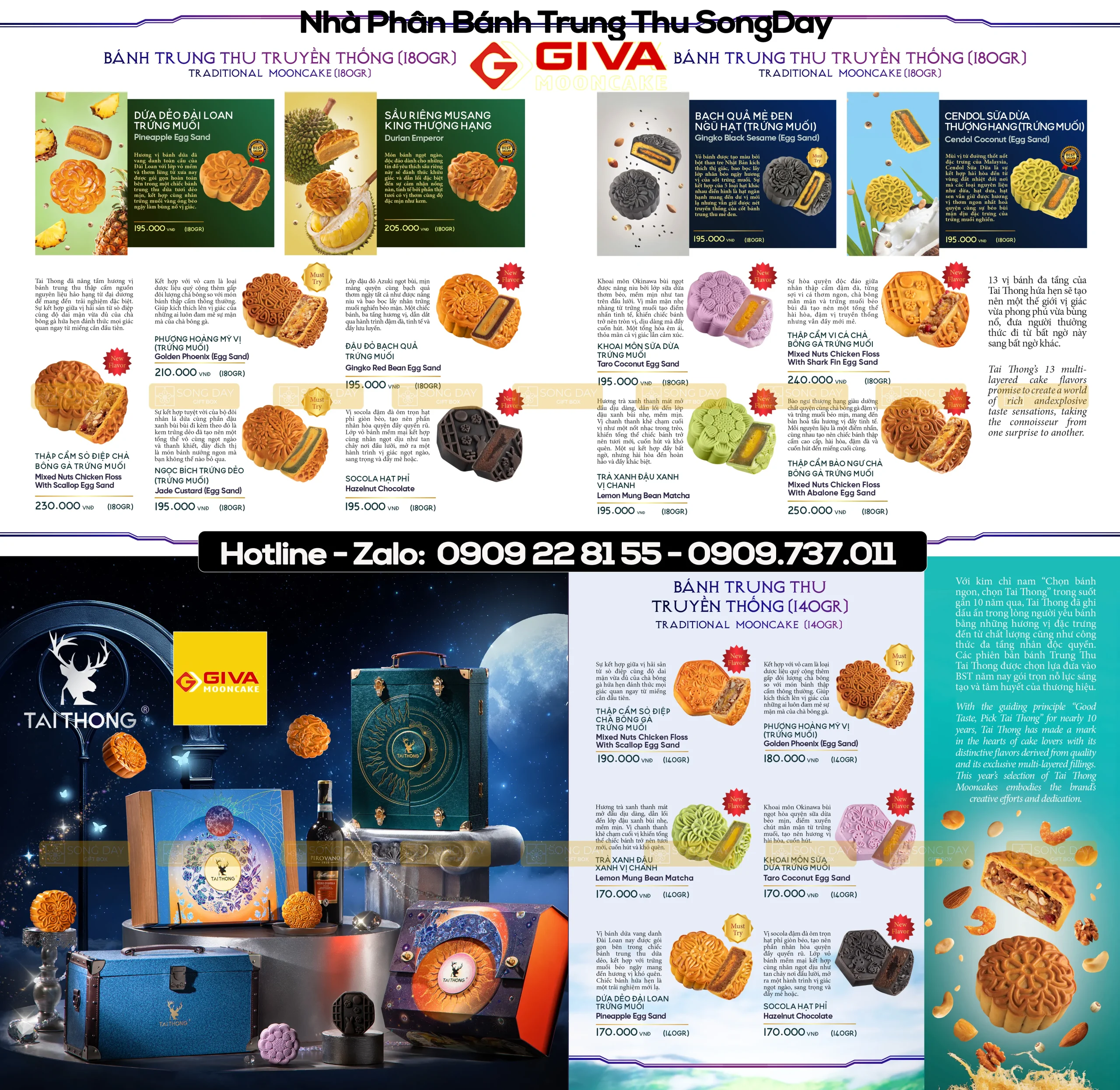 bảng báo giá bánh trung thu Tai Thong