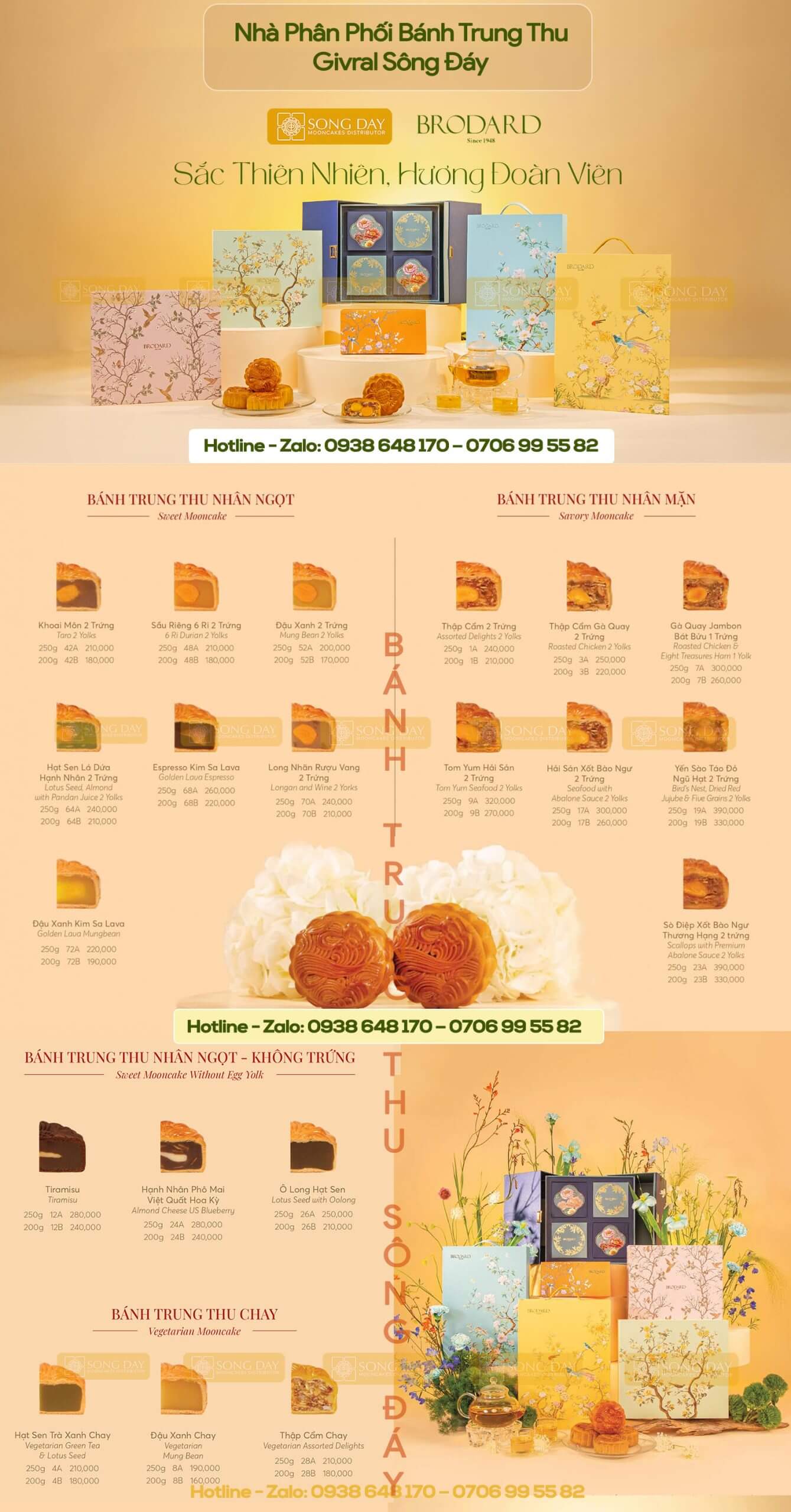 bảng giá bánh trung thu brodard